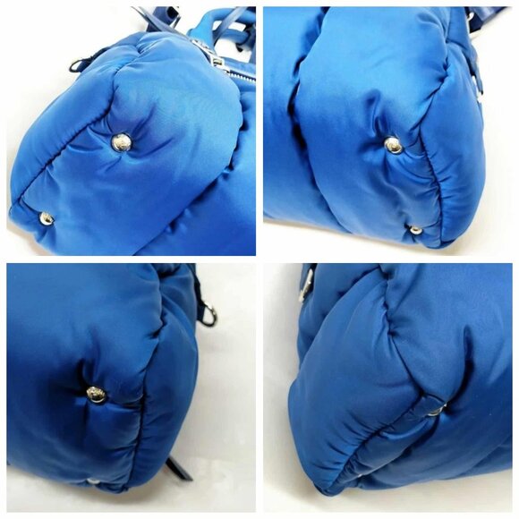 Prada Hand Bag Navy Blue Nylon 643-081325 - Picture 6 of 14